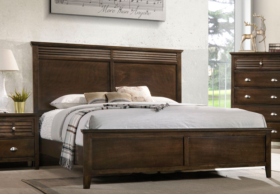 Lifestyles Shutter Brown Twin Headboard, Footboard and Rails