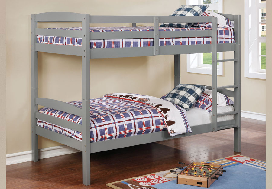 Lifestyles Taylor Grey Twin Over Twin Bunk Bed