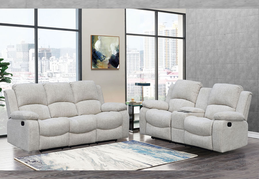 cream reclining sofa