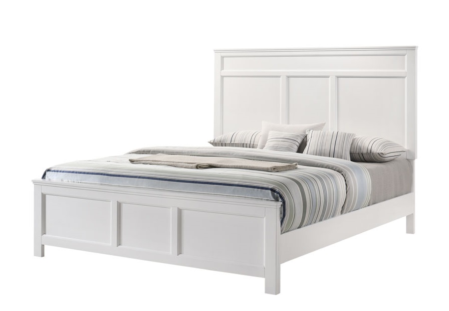 New Classic Andover White King Headboard, Footboard and Rails