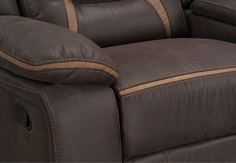 Lane Engage Chocolate Dual Power Gliding Reclining Loveseat With Center