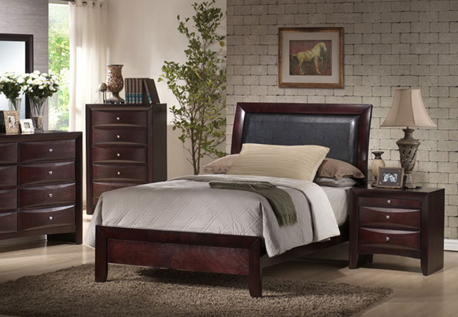 Elements Emily Merlot Twin Headboard Footboard And Rails